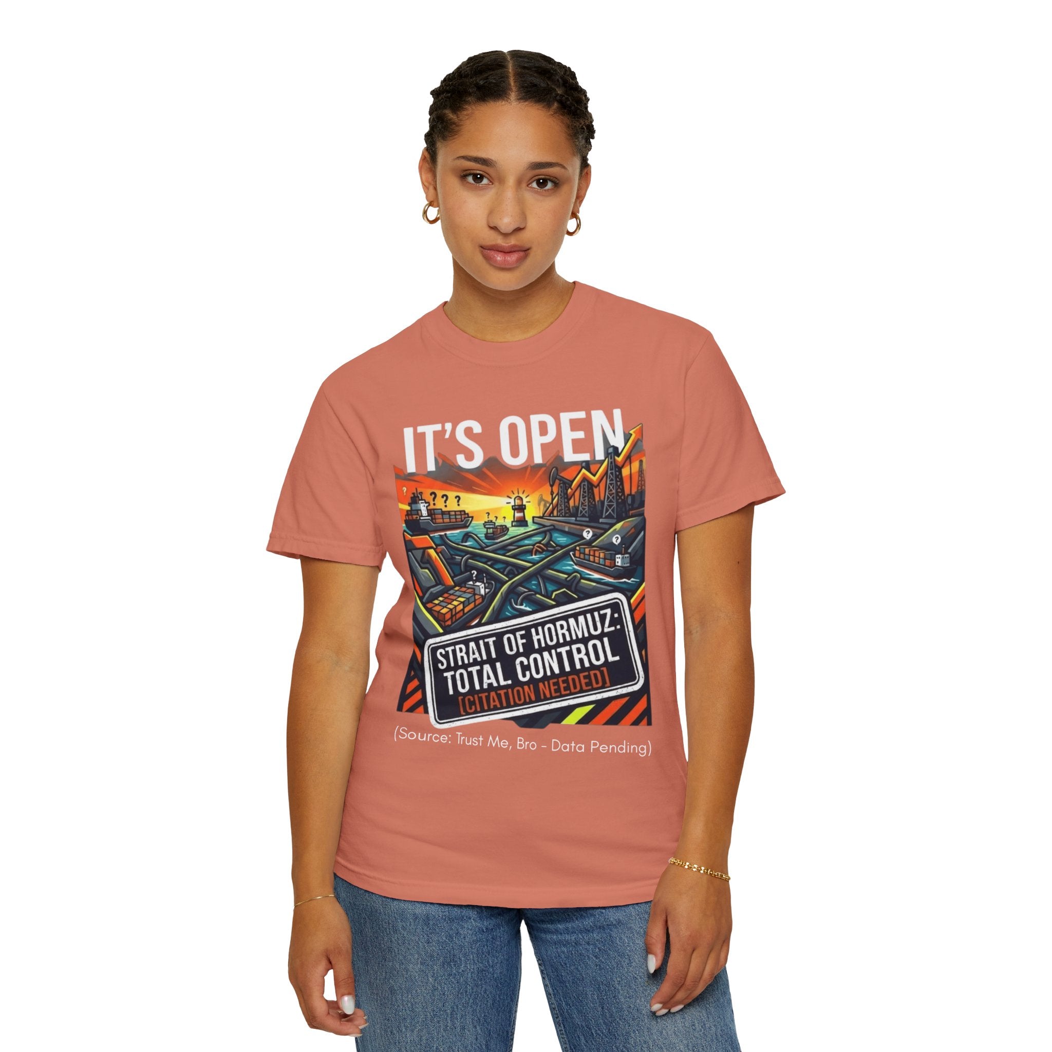 "Straight Of Hormuz is Open" Unisex Garment-Dyed Tee