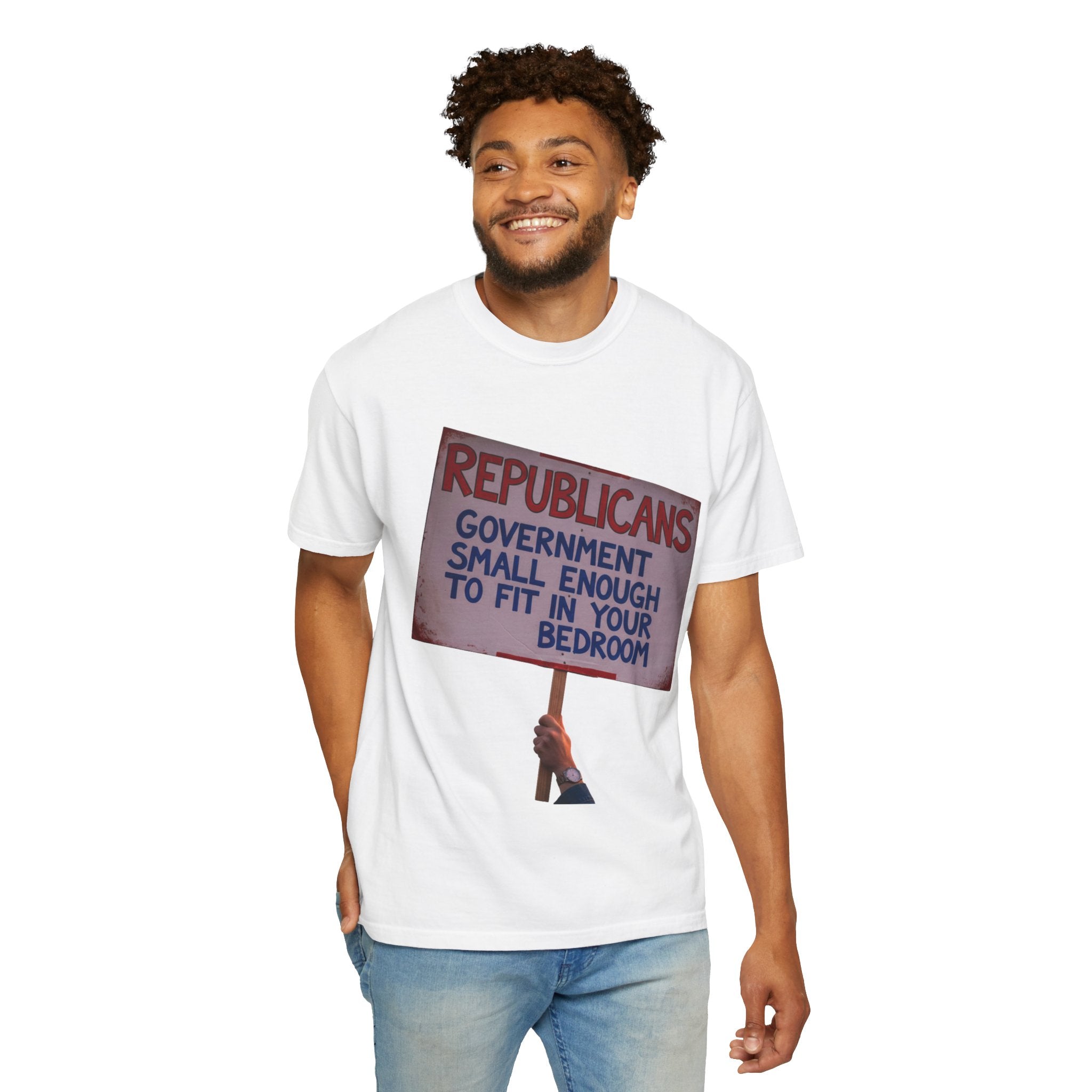"Small Government (In All the Wrong Places)" Unisex Garment-Dyed T-shirt