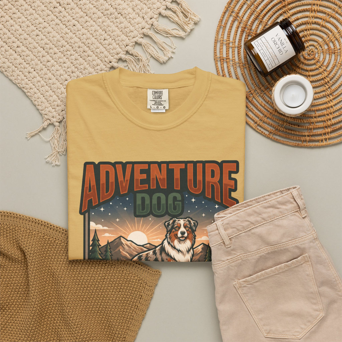 "Adventure Dog" Unisex Garment-Dyed Tee