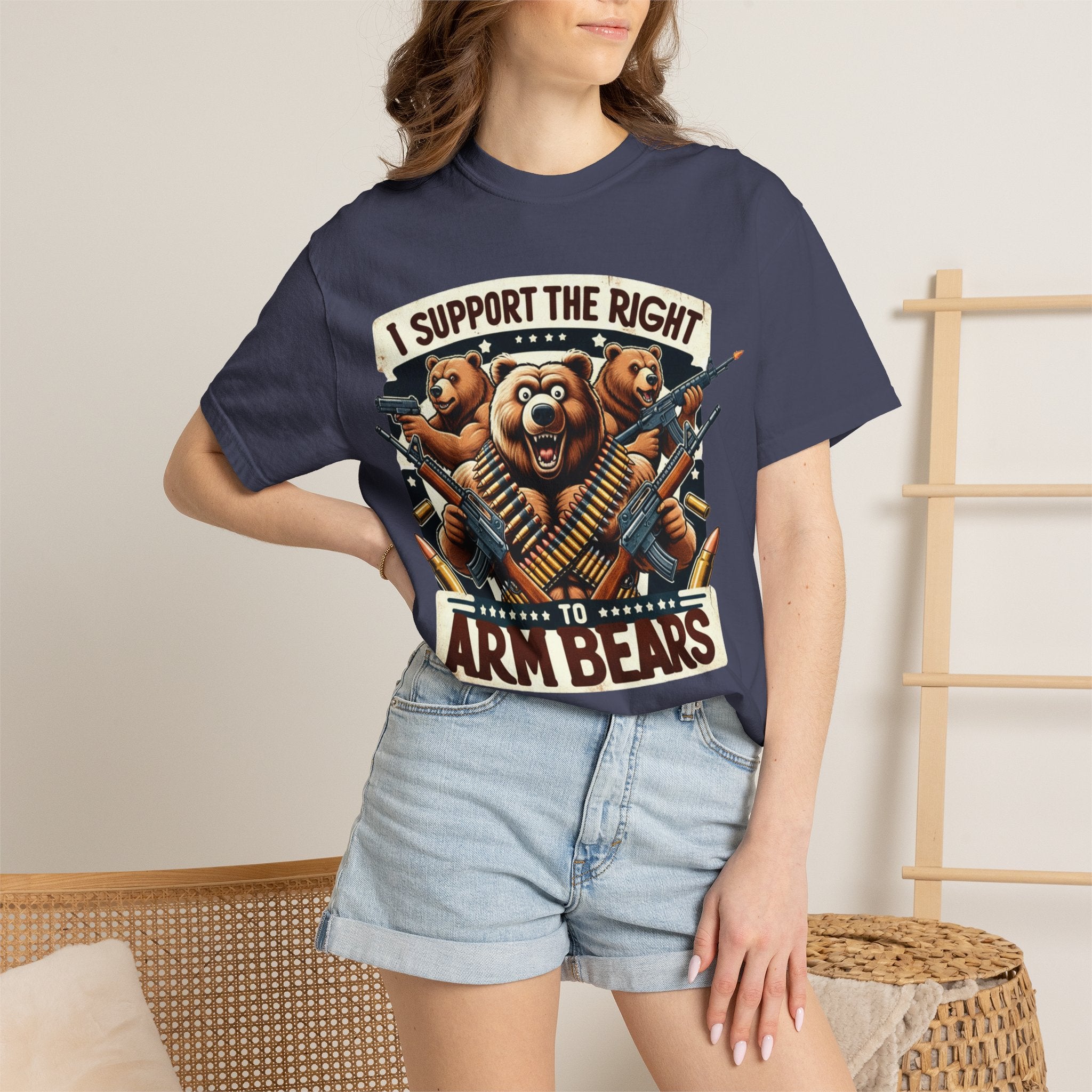 "The Right to Arm Bears (Tactical Trio)" Unisex Garment-Dyed T-shirt