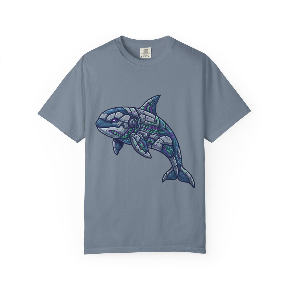 Color: Blue Jean | Killer Whale Unisex Garment-Dyed Tee