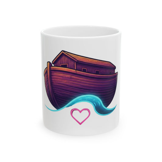 "Good Book Series Soak it Like Noah's Flood" White Ceramic Mug — Graphic