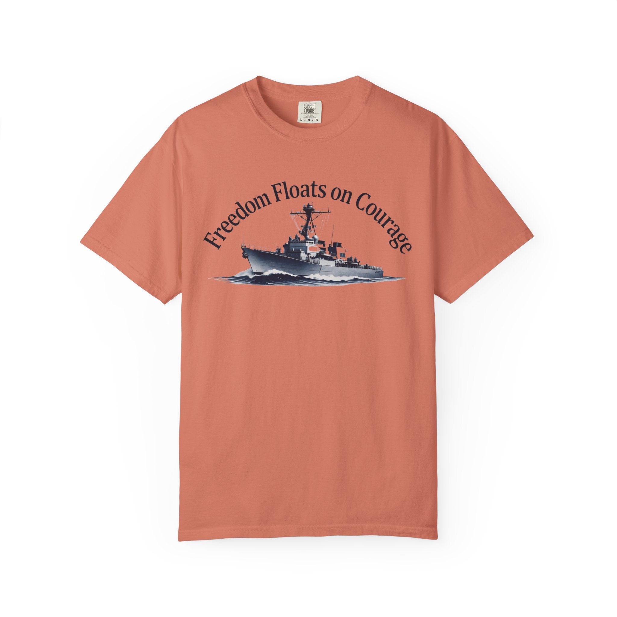 "Freedom Floats on Courage" Unisex Garment-Dyed T-shirt