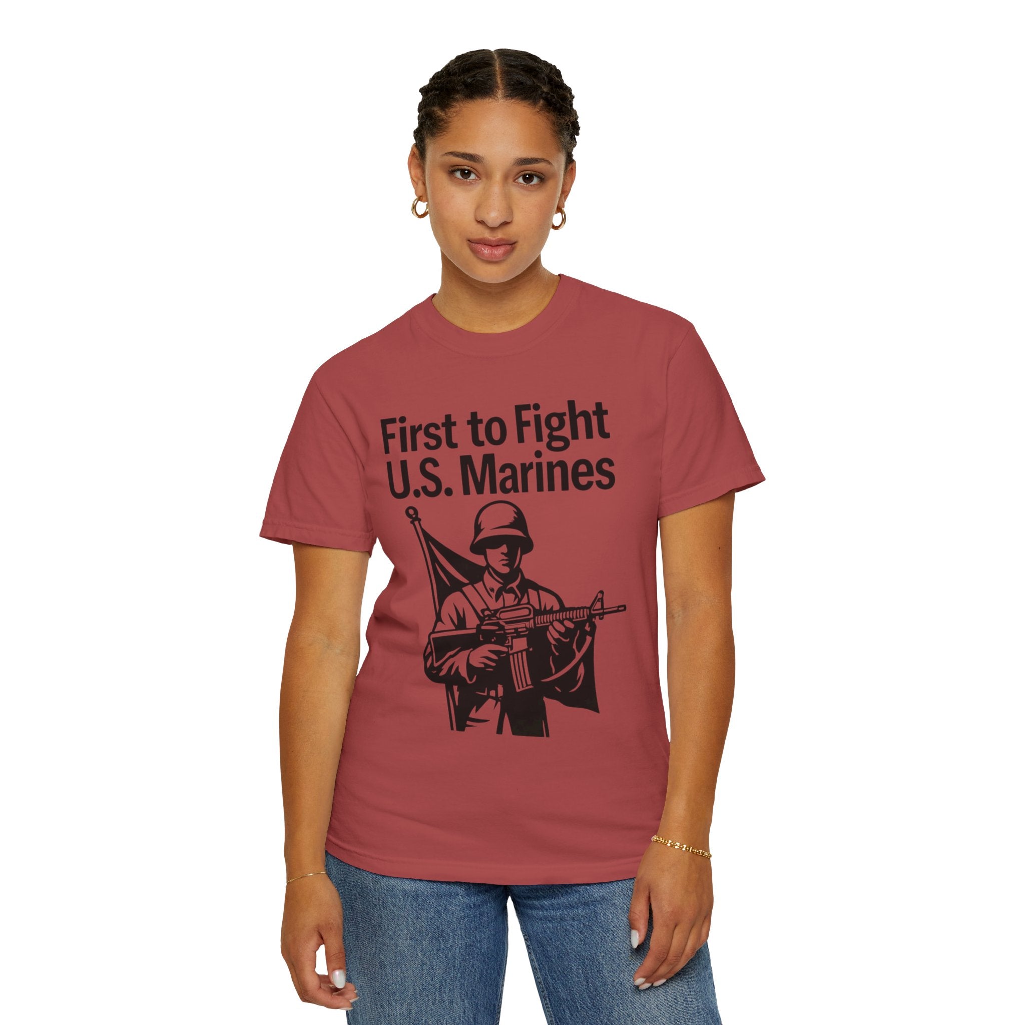 "First to Fight" Unisex Garment-Dyed T-shirt