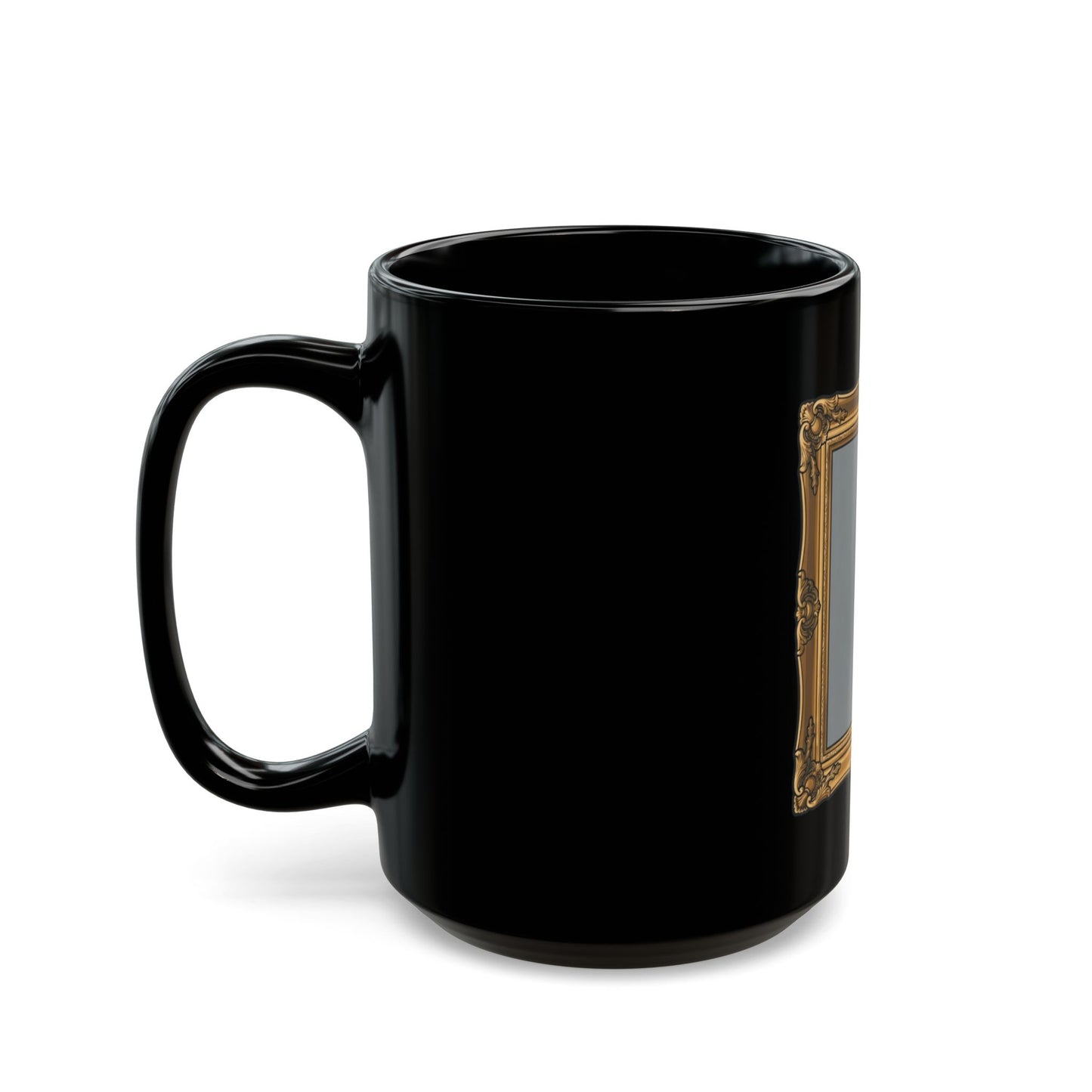 "Nobody Was Watching" Black Ceramic Mug — Graphic