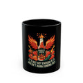 "Burns Coming Out" Black Ceramic Mug