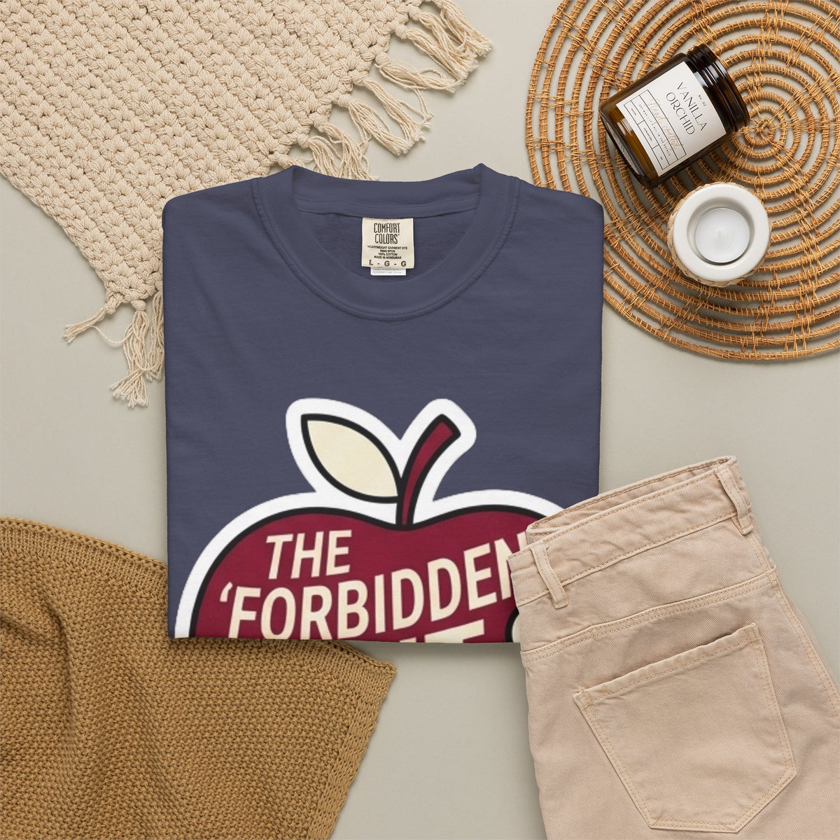 "Good Book Series Forbidden Fruit Tasted Better" Unisex Garment-Dyed Tee