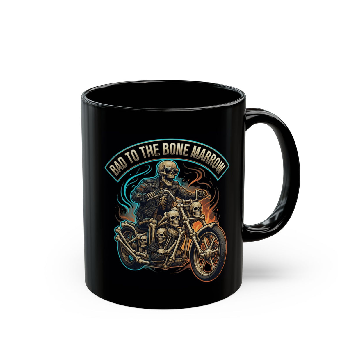 "Bad to the Bone Marrow" Black Ceramic Mug