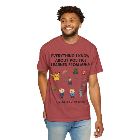 "Advanced Degrees in Memes" Unisex Garment-Dyed T-shirt