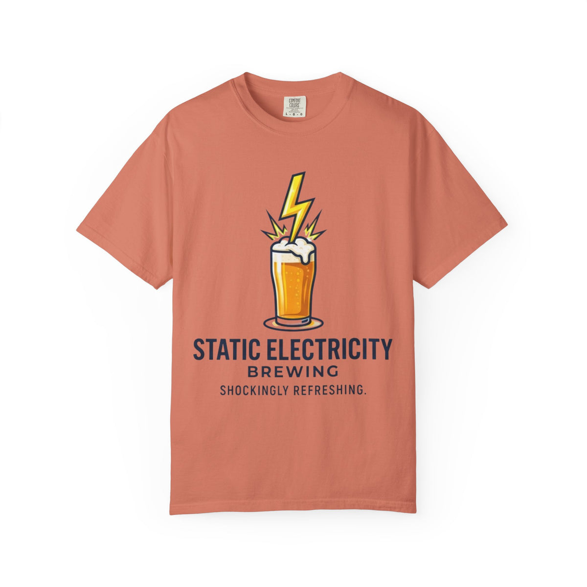 Color: Terracotta | Static Electricity Brewing Unisex Garment-Dyed Tee