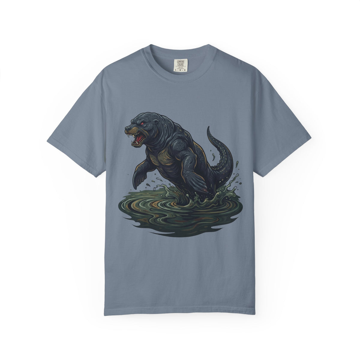 Color: Blue Jean | Bunyip (Australian Aboriginal Mythology) Unisex Garment-Dyed Tee