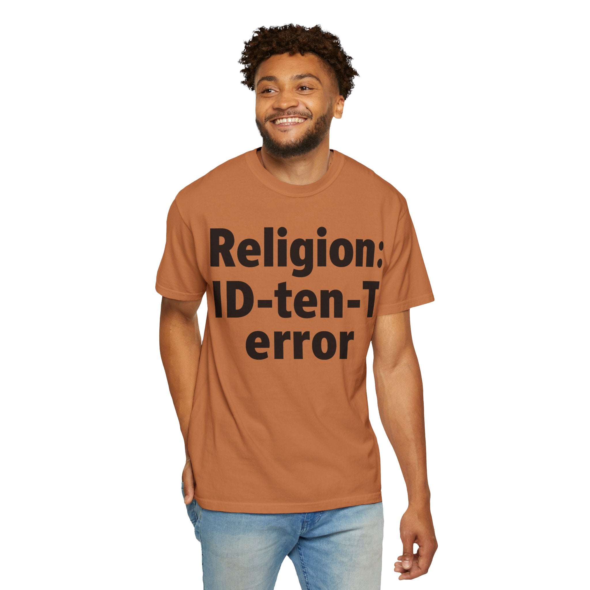 "Religion: ID-10-T Error" Unisex Garment-Dyed T-shirt