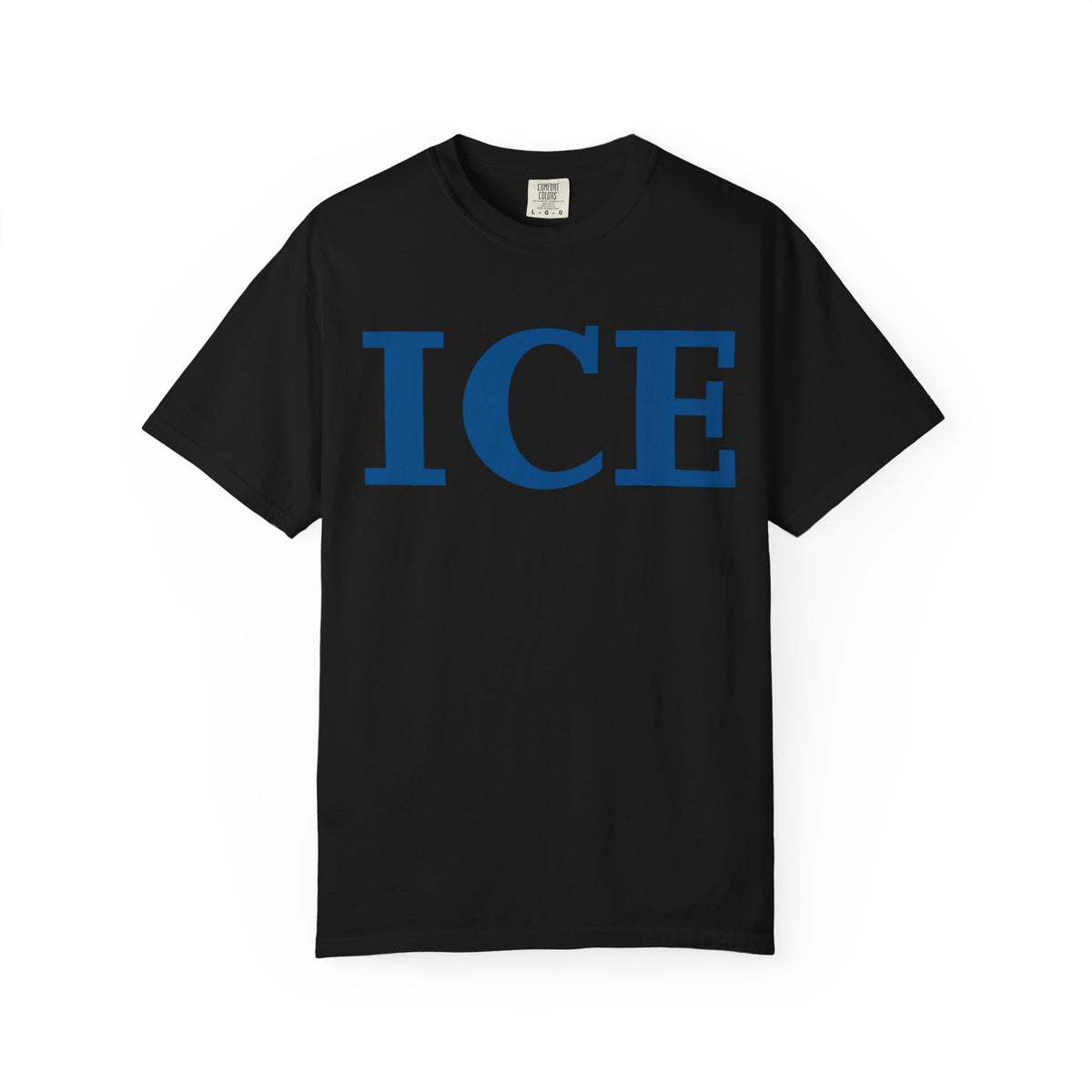 Color: Black | ICE LOGO Unisex Garment-Dyed T-shirt