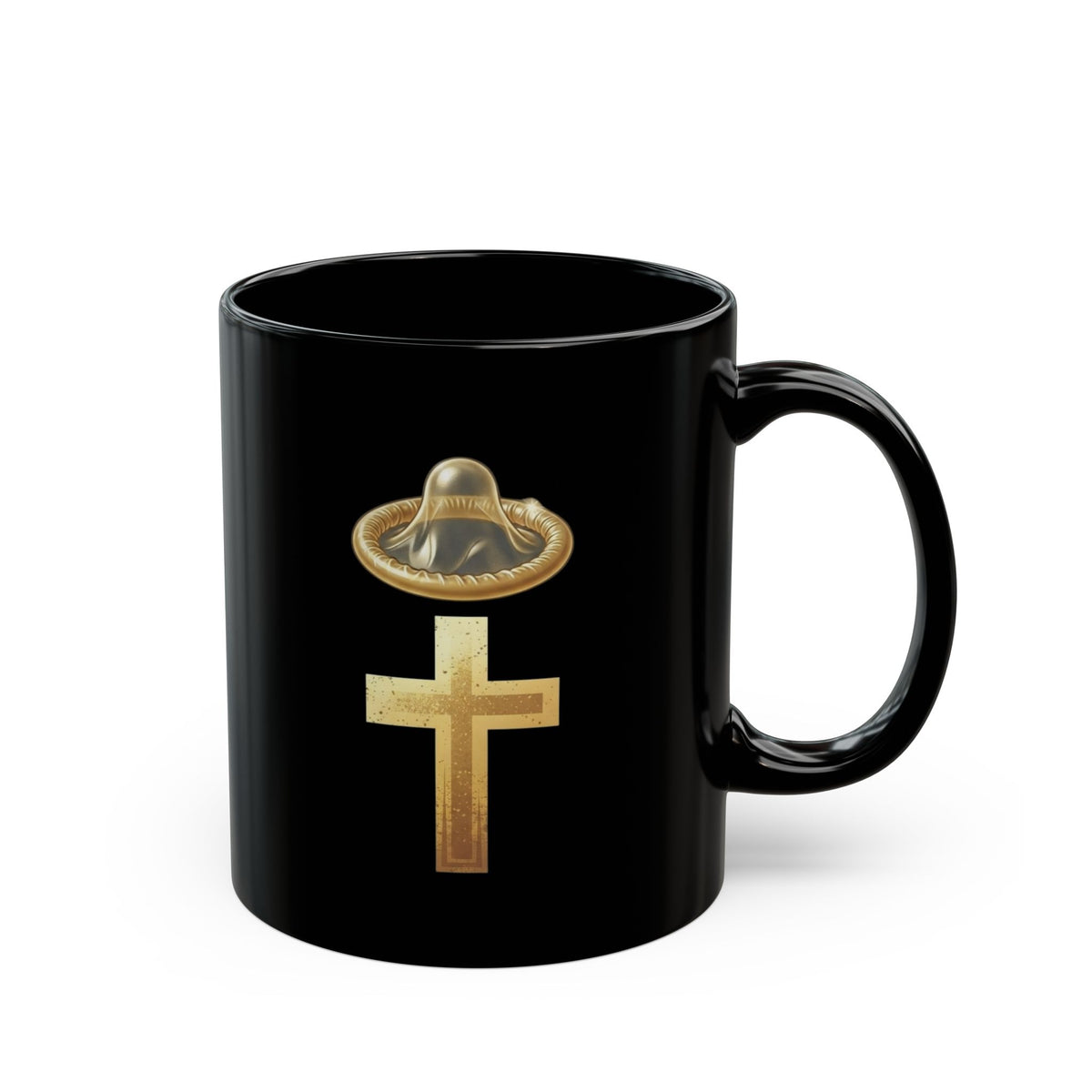 "Good Book Series The Holy Shield" Black Ceramic Mug — Graphic