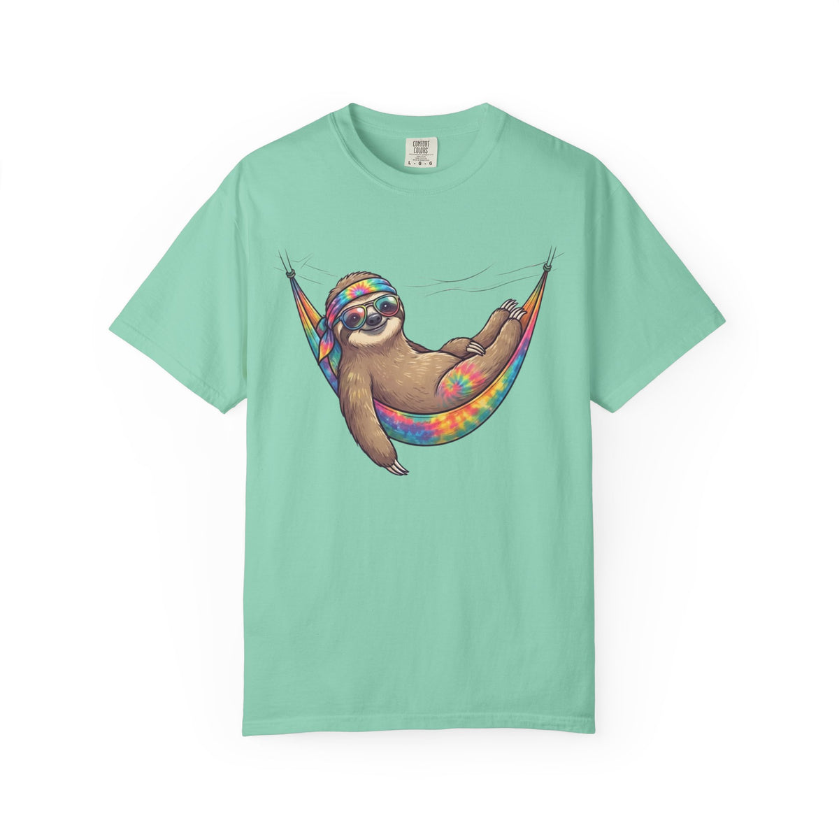 "Hippy Sloth" Unisex Garment-Dyed Tee