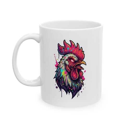 "Chickenshit" White Ceramic Mug — Graphic