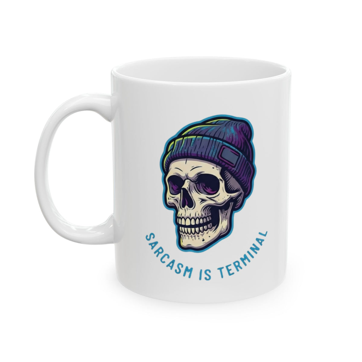 "Cancer Sucks But My Sarcasm Is Terminal" White Ceramic Mug — Graphic