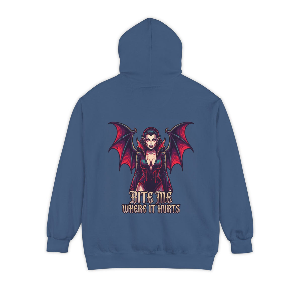 Color: True Navy | Bite Me Where It Hurts Garment-Dyed Hoodie