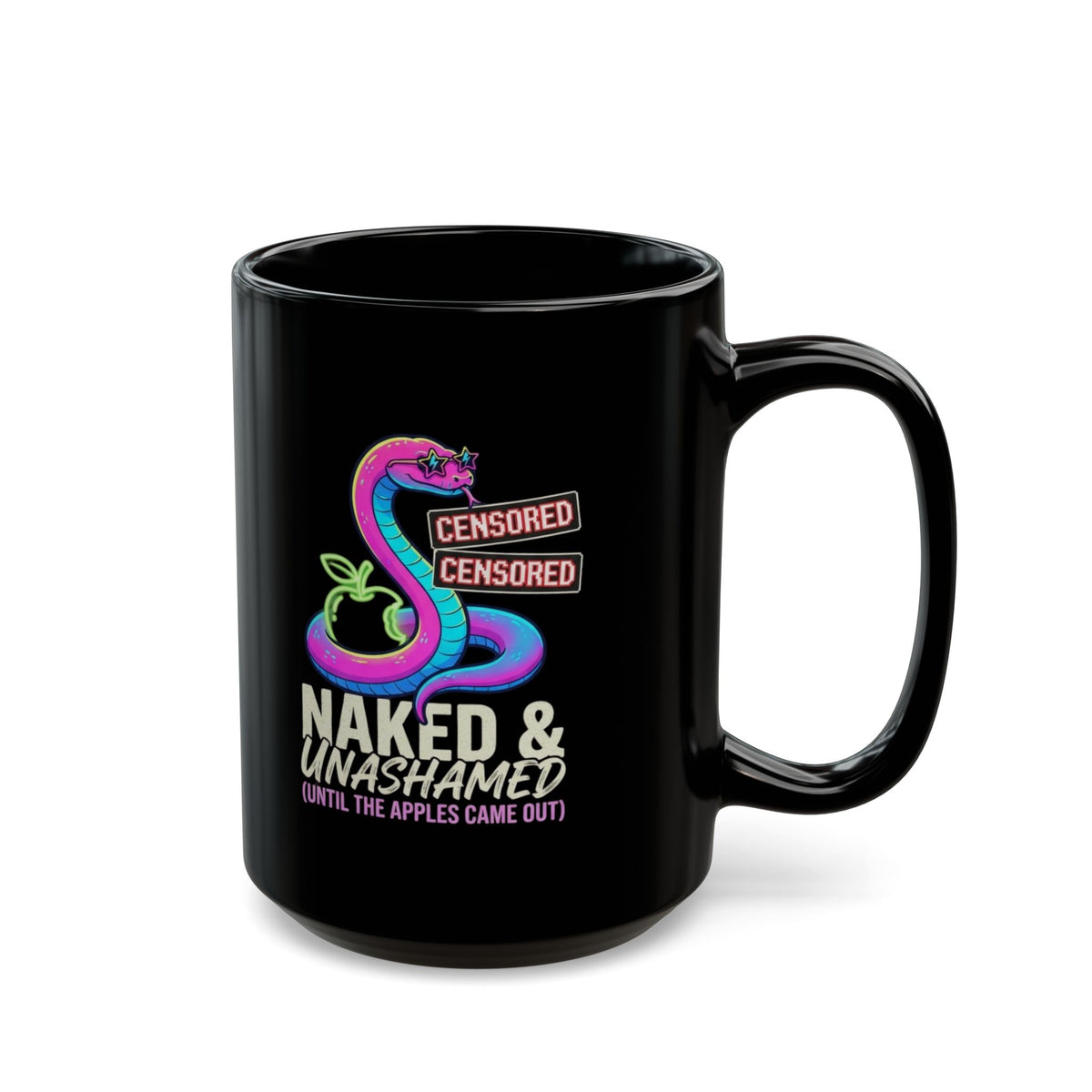 "Good Book Series Naked & Unashamed" Black Ceramic Mug