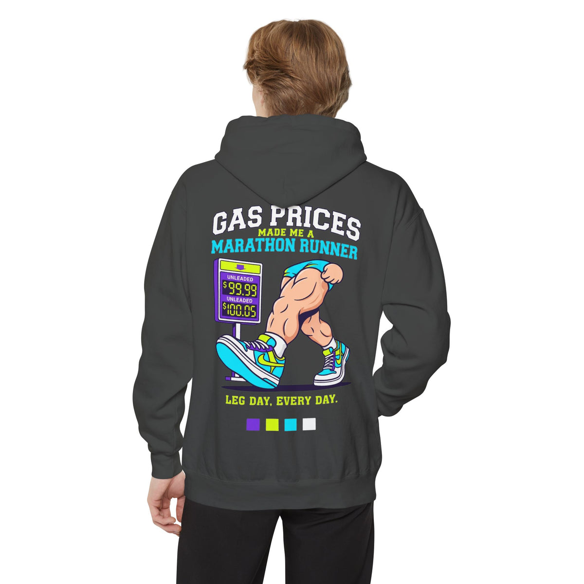 Color: Pepper | Gas Prices Made Me a Marathon Runner Garment-Dyed Hoodie