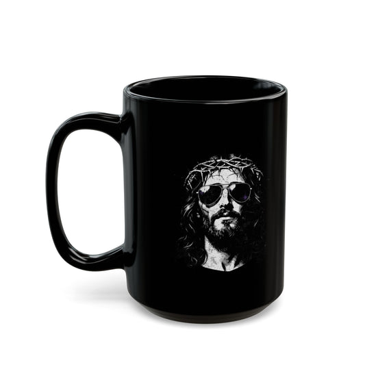 "Good Book Series - Son of A Virgin" Black Ceramic Mug — Graphic