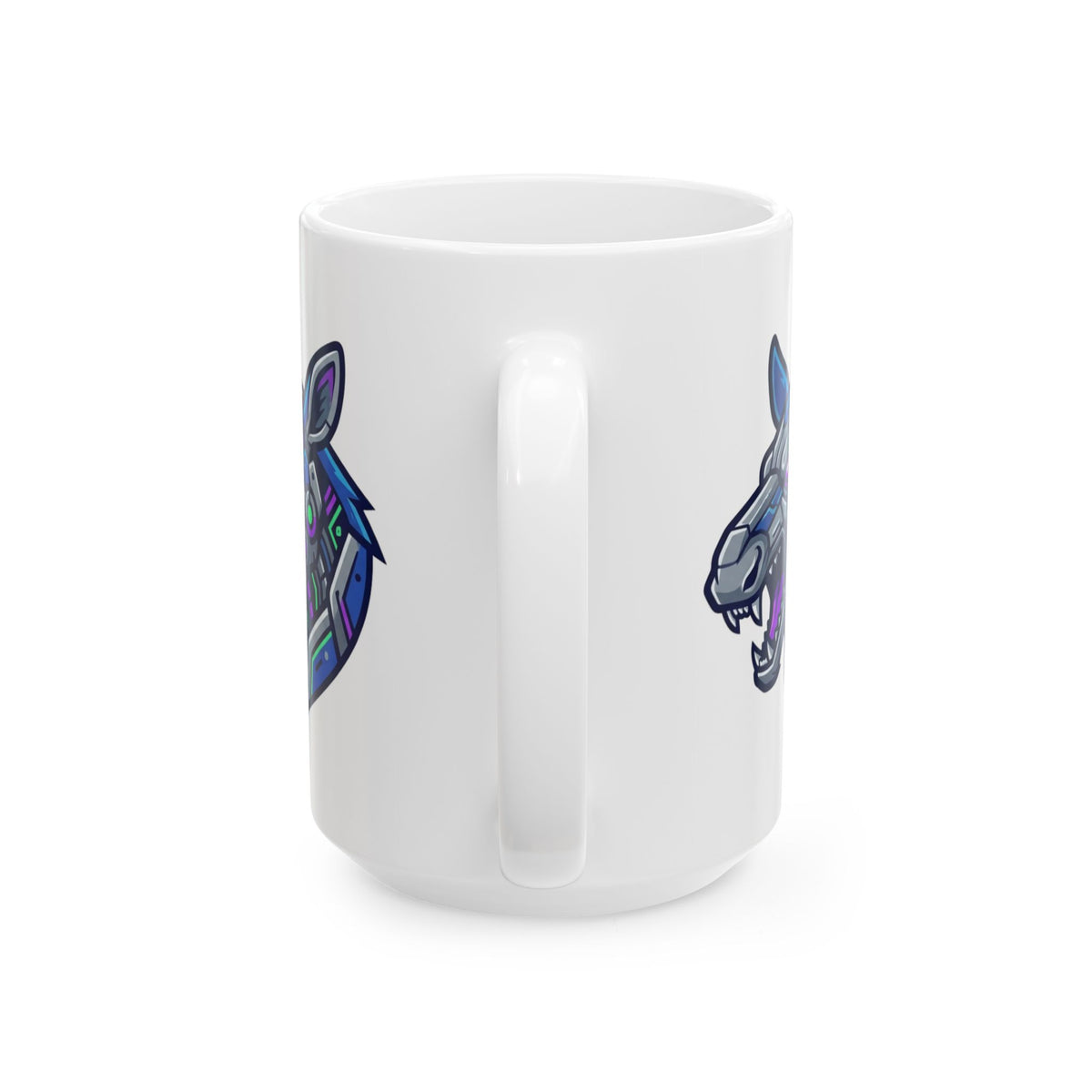 "Cyber Moose" White Ceramic Mug — Graphic