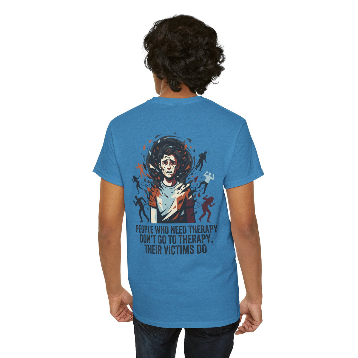 Color: Heather Sapphire | Therapy Needed Premium Graphic Tee