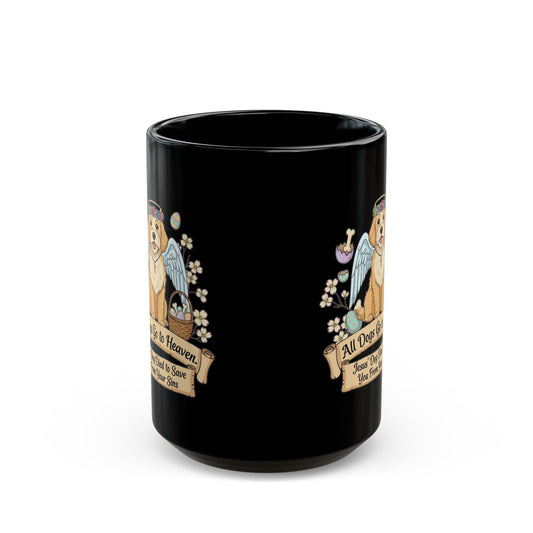 "All Dogs Go to Heaven-3" Black Ceramic Mug