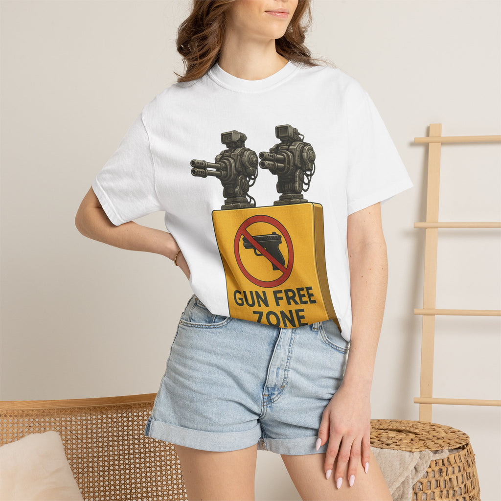 "Gun Free Zone: Unisex Garment-Dyed T-shirt