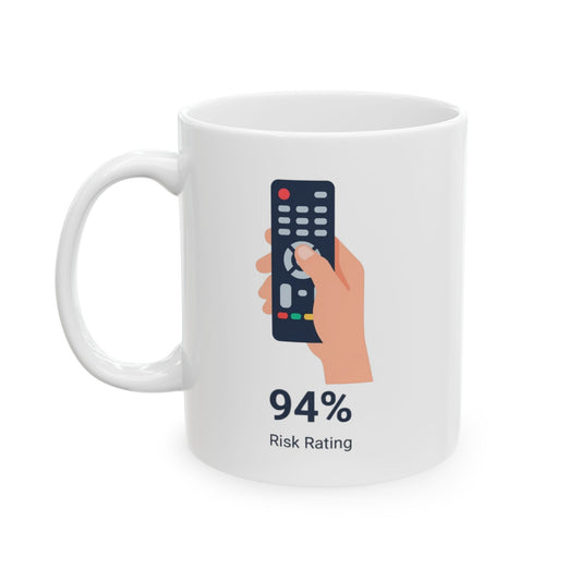 "Peak Bing Risk" White Ceramic Mug — Graphic