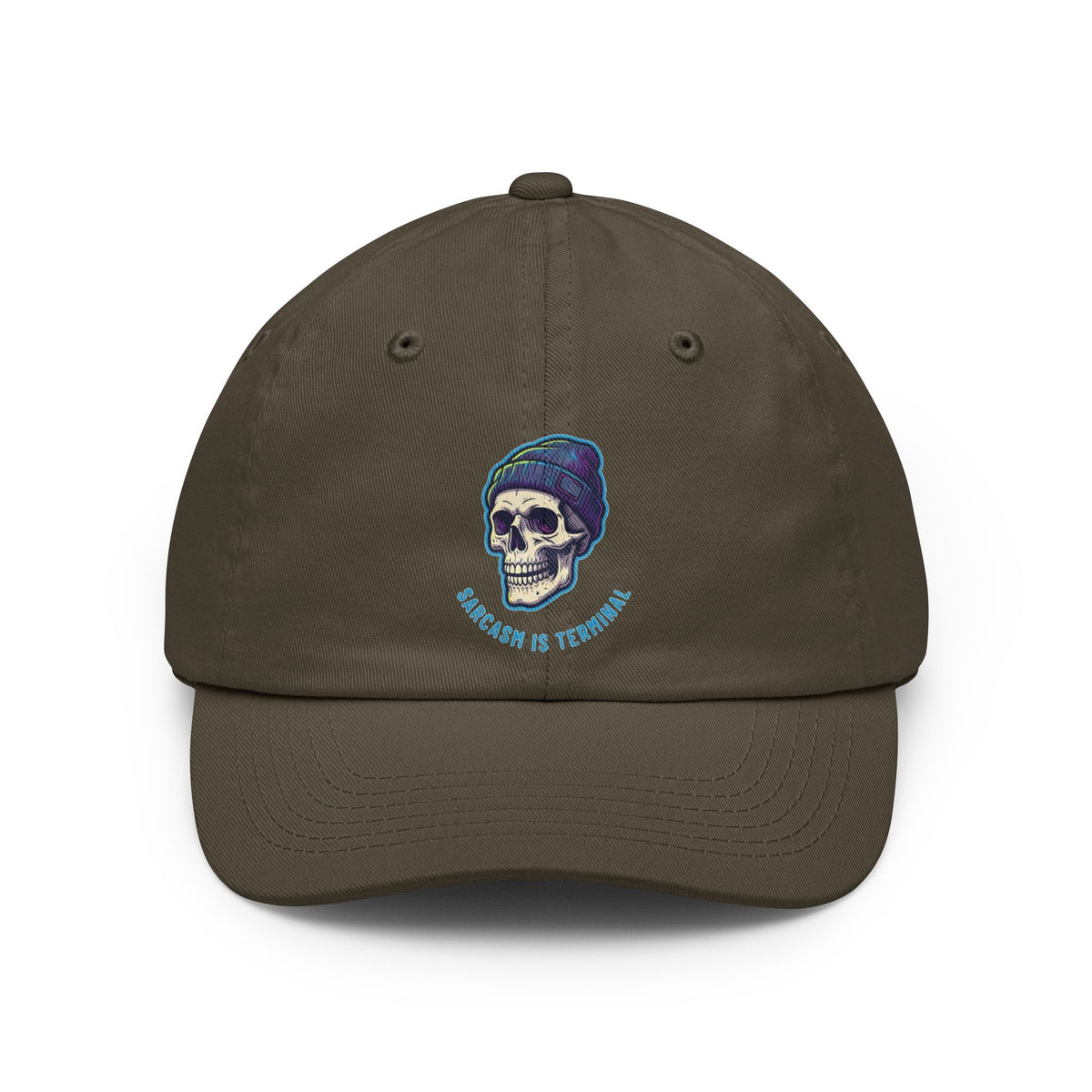 Color: Olive | Cancer Sucks But My Sarcasm Is Terminal Dad Hat — Graphic