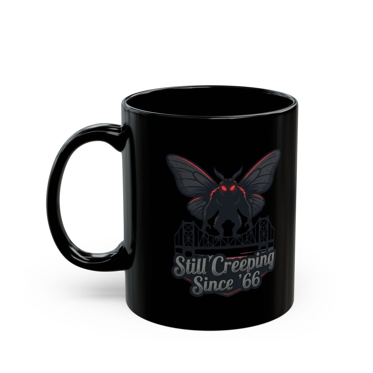 "Mothman (West Virginia, USA)" Black Ceramic Mug
