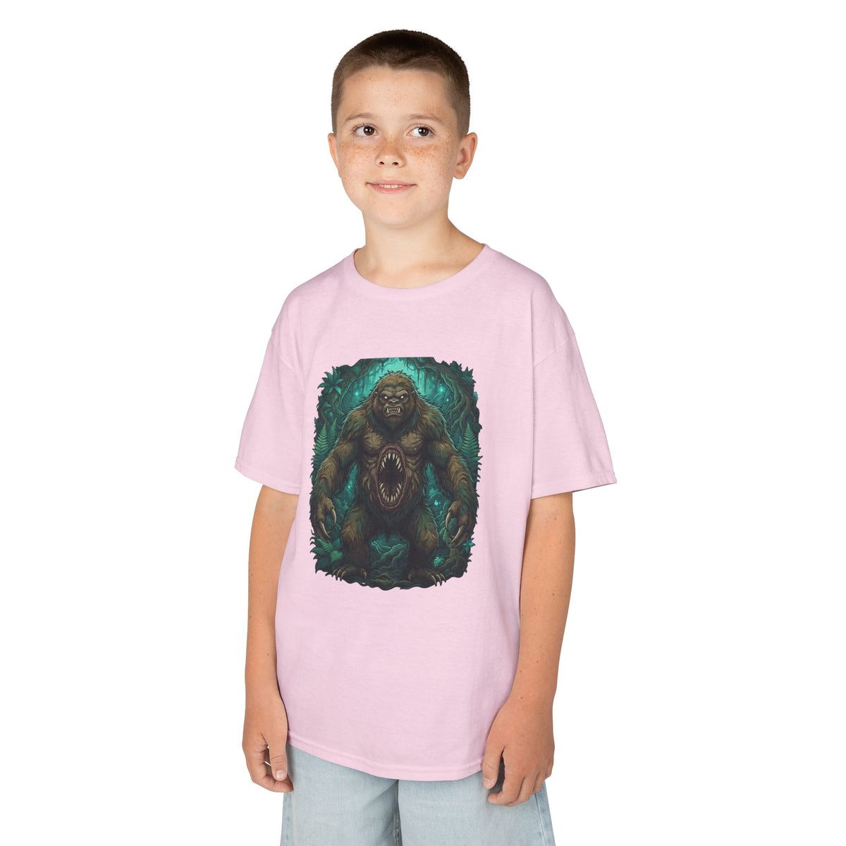 Color: Light Pink | Mapinguari (Amazon Rainforest) Kids Tee
