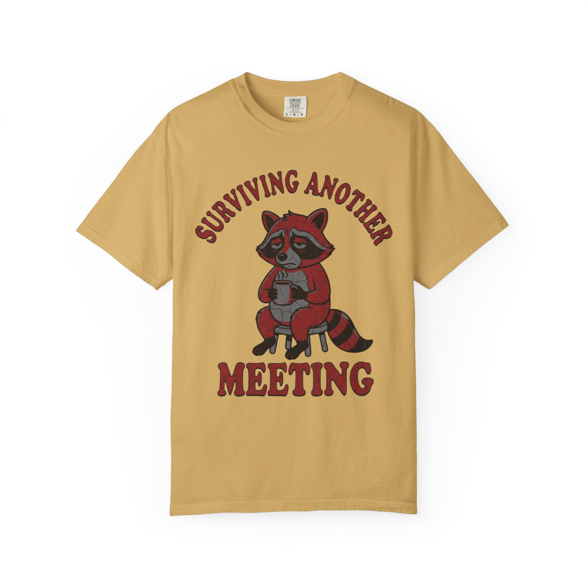 Color: Mustard | Surviving Another Meeting Unisex Garment-Dyed Tee