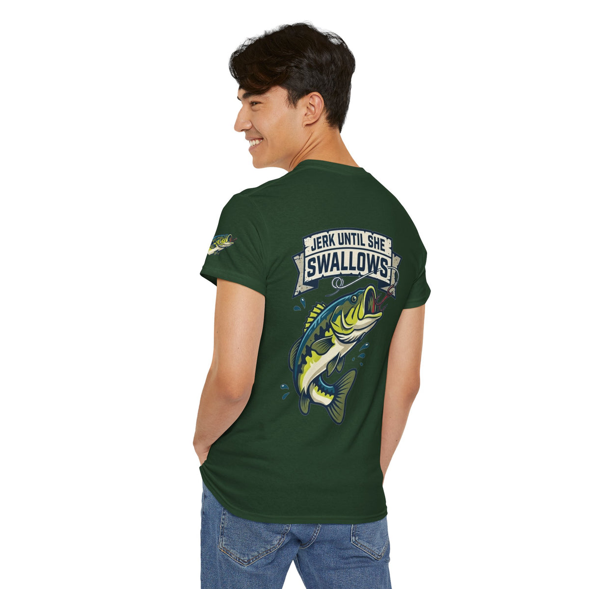Color: Forest Green | Jerk Until She Swallows Premium Graphic Tee