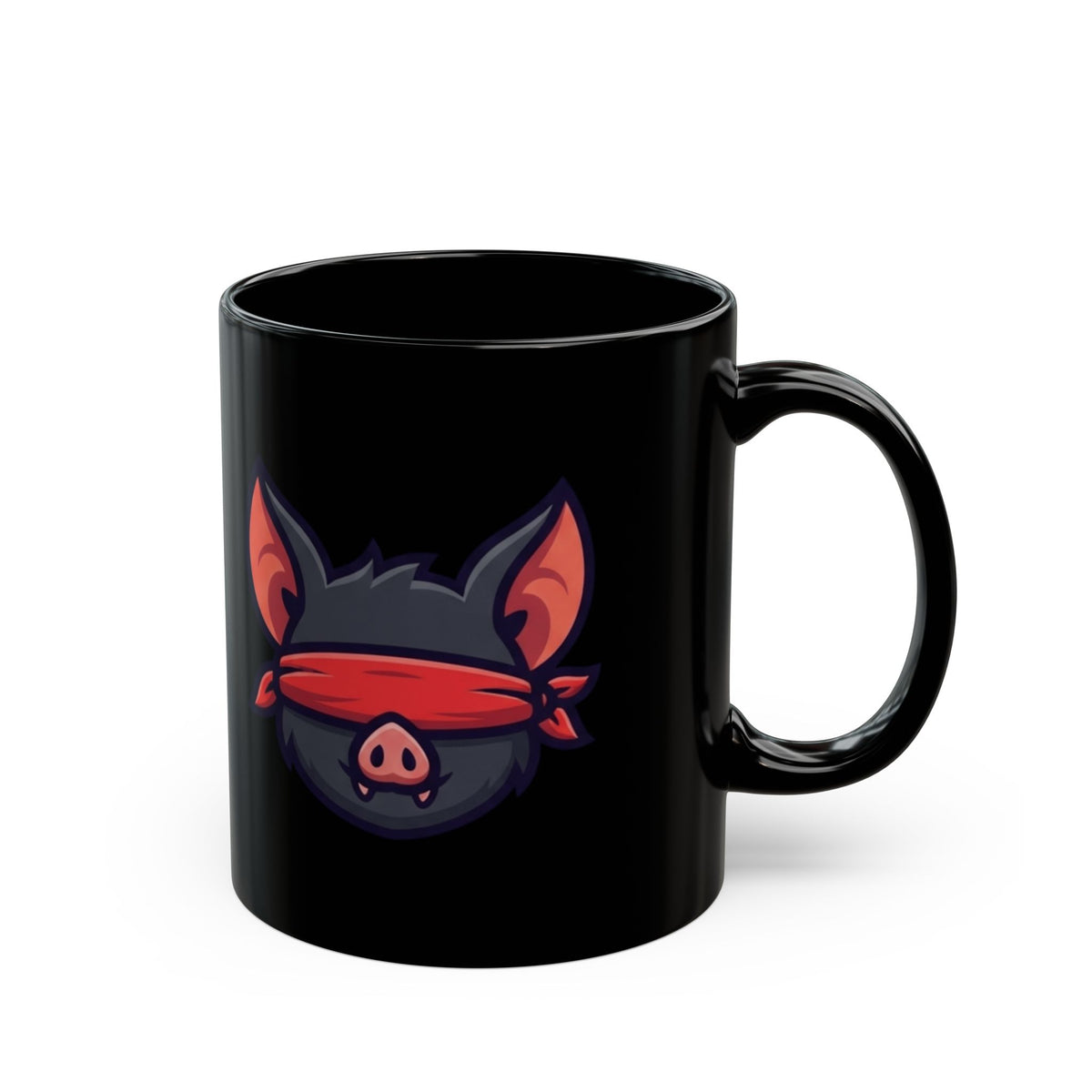 "Blind, Drunk, and Swinging" Black Ceramic Mug — Graphic