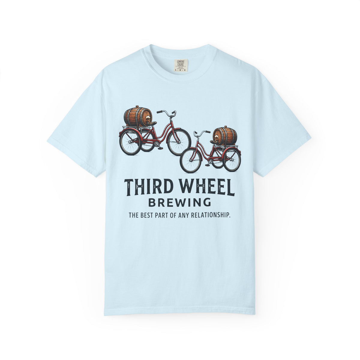 Color: Chambray | Third Wheel Brewing Unisex Garment-Dyed Tee
