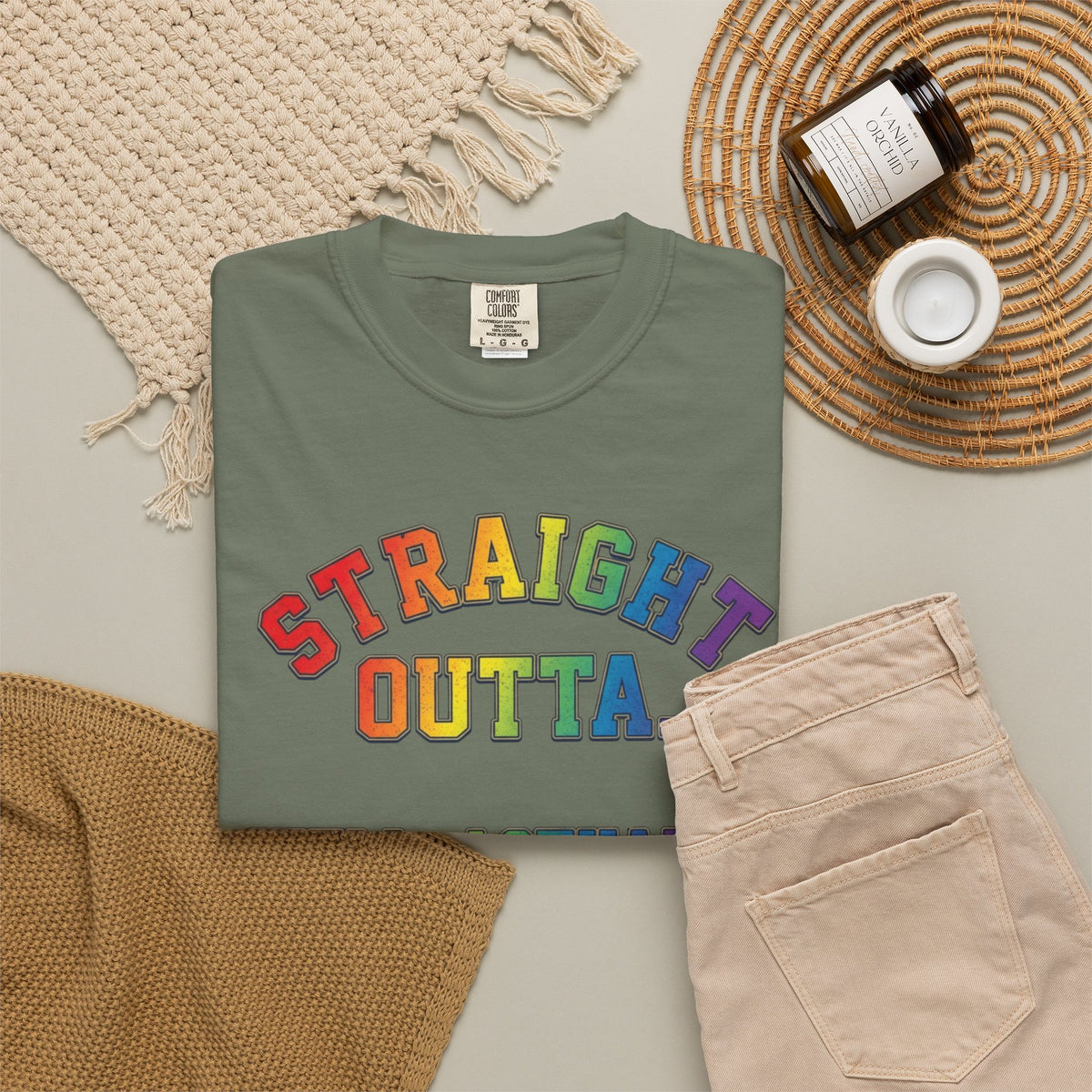 Straight Outta Not Even Unisex Garment-Dyed Tee