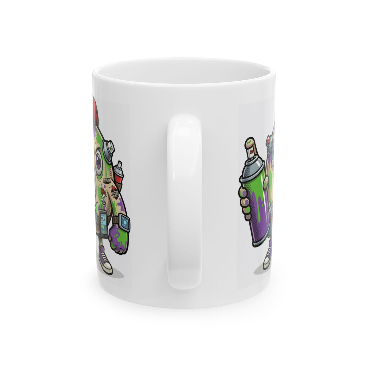 "Graffiti" White Ceramic Mug