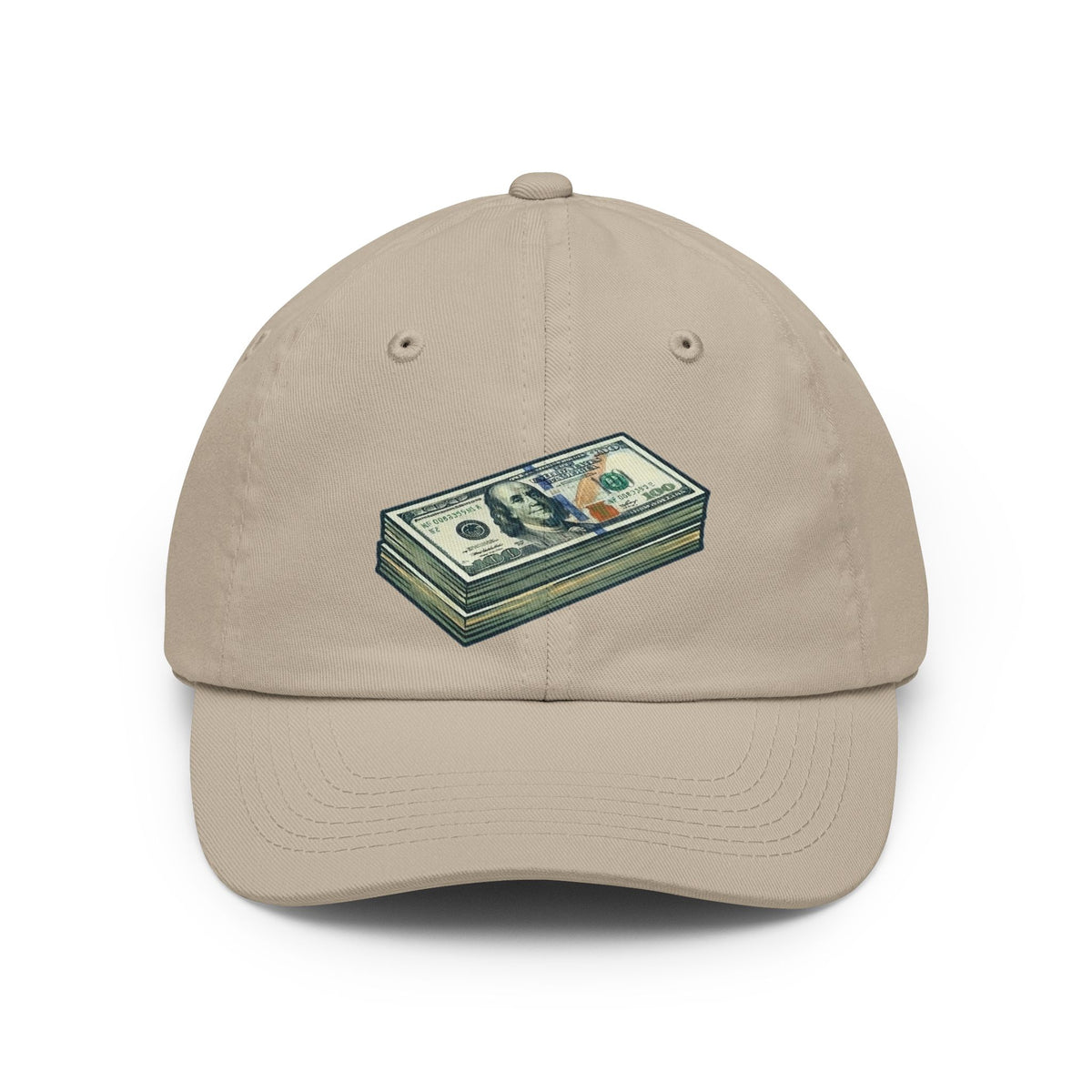 Color: Stone | 100 Bucks Dad Hat — Graphic