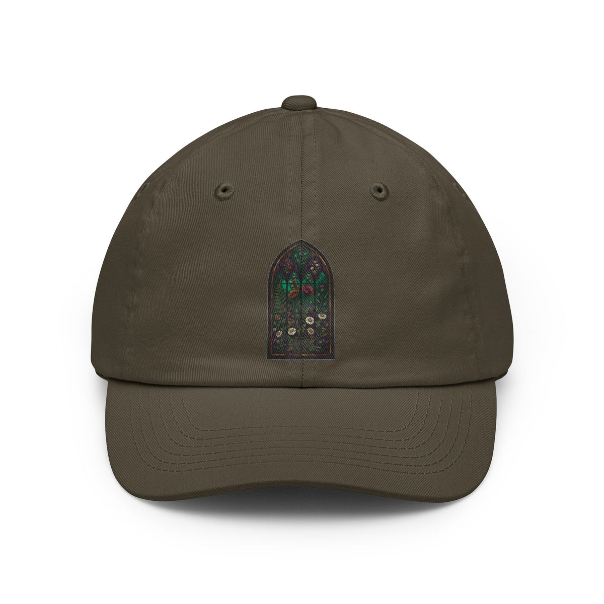Color: Olive | Stained Glass Floral Dad Hat
