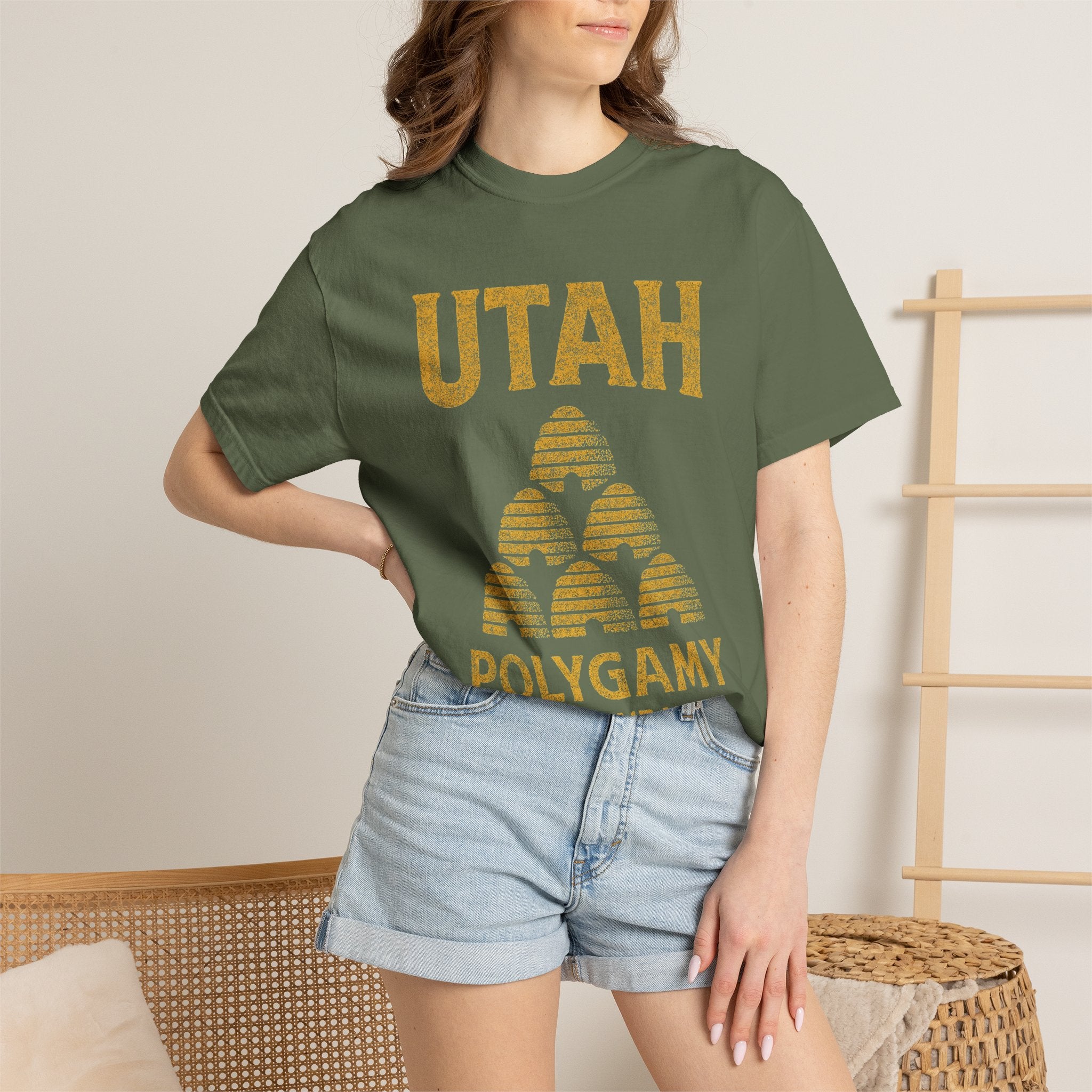 "Utah Polygamy - When One Isn't Enough" Unisex Garment-Dyed T-shirt