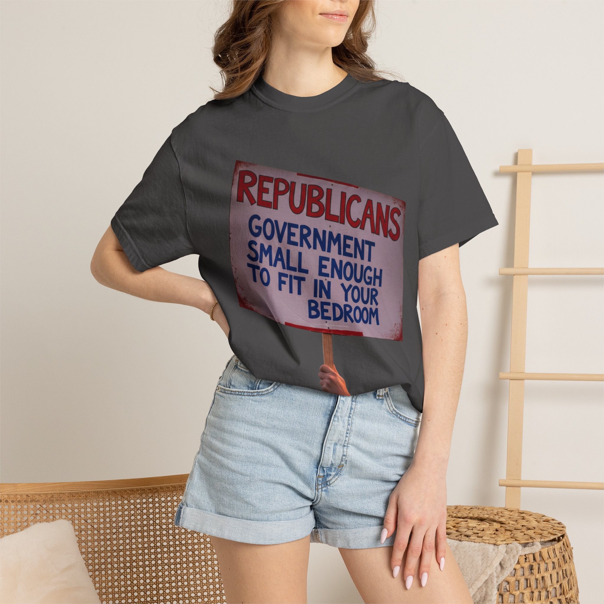 "Small Government (In All the Wrong Places)" Unisex Garment-Dyed T-shirt