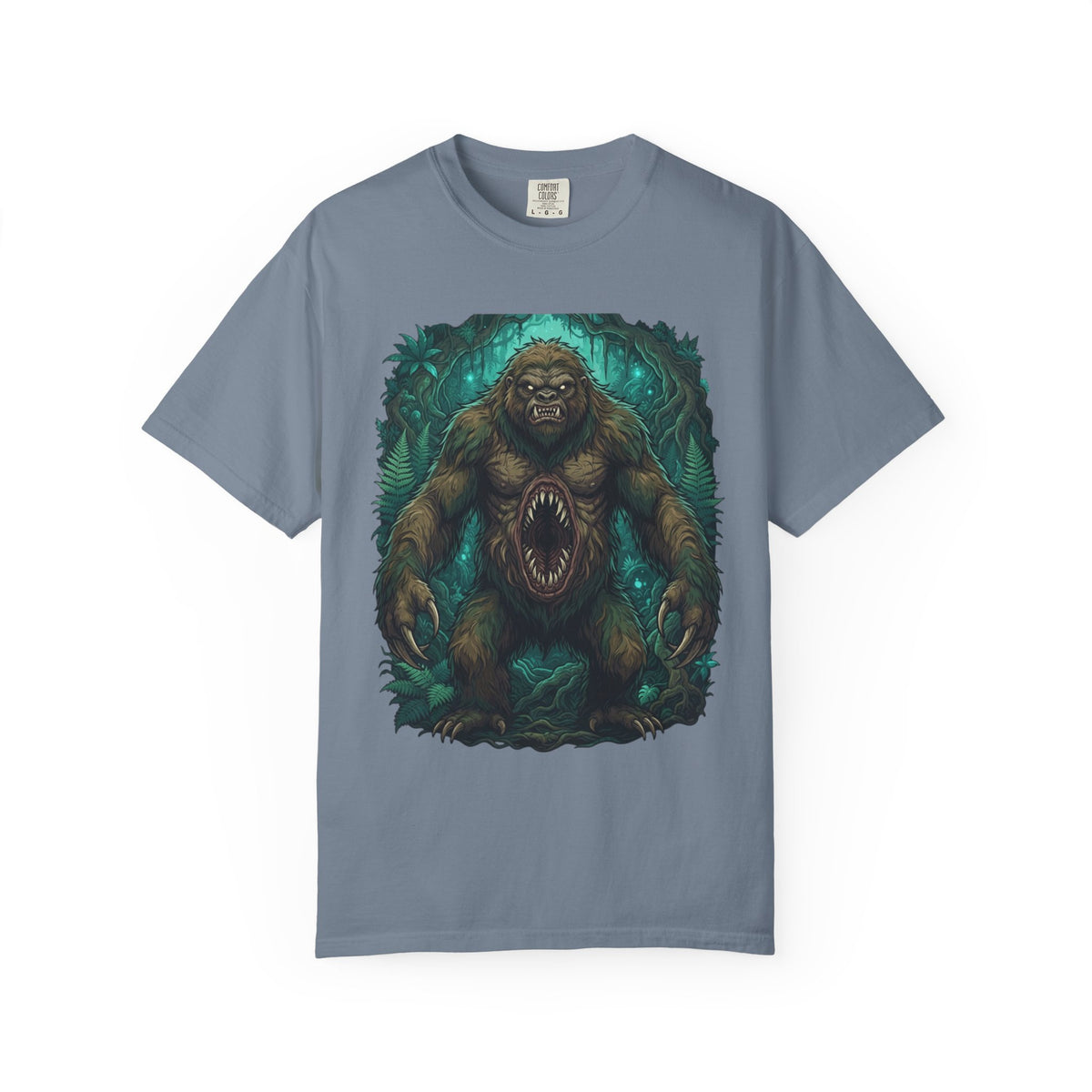 Color: Blue Jean | Mapinguari (Amazon Rainforest) Unisex Garment-Dyed Tee