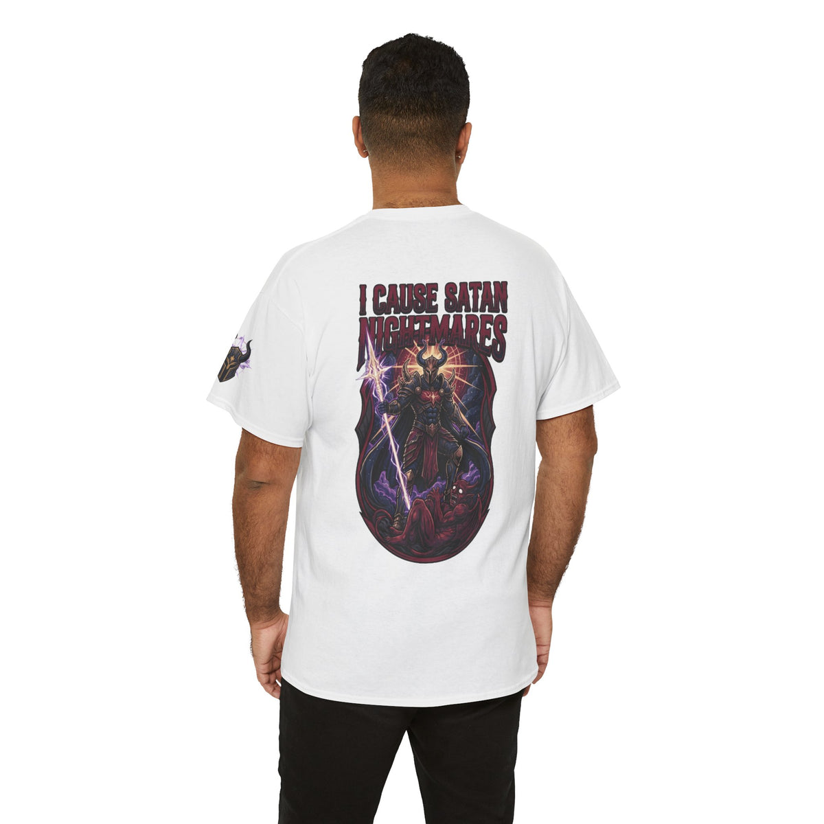 Color: White | I Cause Satan Nightmares Premium Graphic Tee