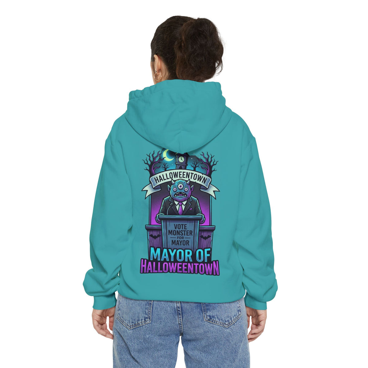 Color: Seafoam | Mayor Of Halloweentown Garment-Dyed Hoodie