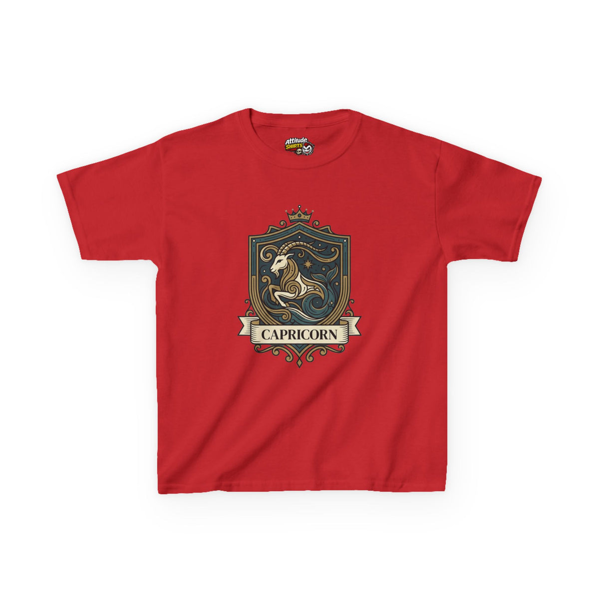 "Capricorn- The Sea-Goat Crest" Kids Tee