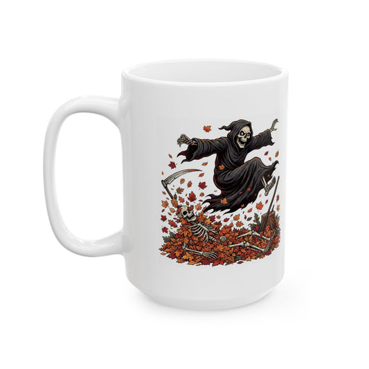 "Autumn Death" White Ceramic Mug