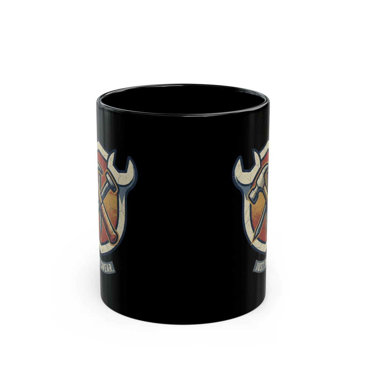 "Size Matters" Black Ceramic Mug — Graphic