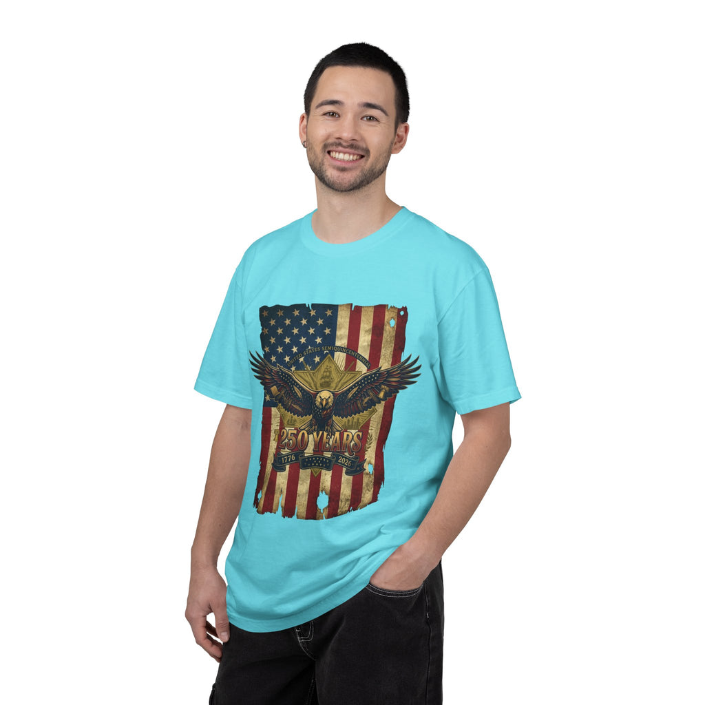 "Eagle and Flag 250 Years" Unisex Garment-Dyed Tee